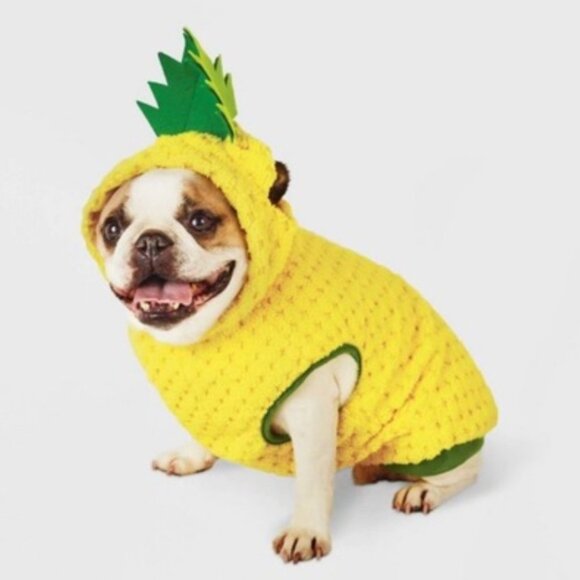 Fuzzy chenille Pineapple Dog hoodie size L - Picture 1 of 6